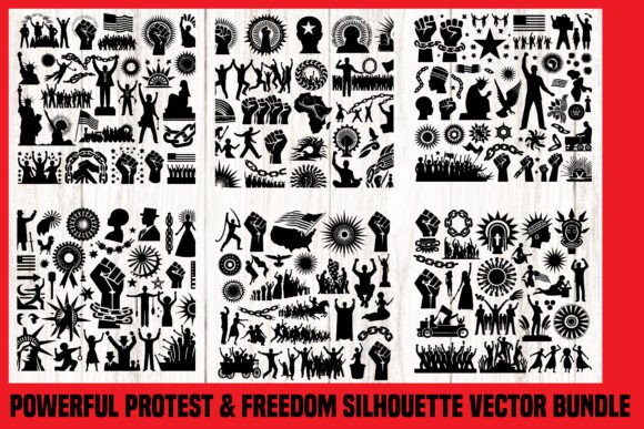 Download Powerful Protest &amp; Freedom Silhouette Vector - Freedom Collection