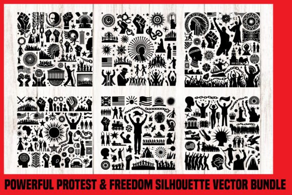 Download Powerful Protest &amp; Freedom Silhouette Vector - Freedom Collection