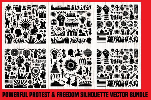 Download Powerful Protest &amp; Freedom Silhouette Vector - Freedom Collection