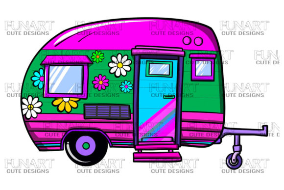 Download Camping Caravan Hippie Designs , Png - Hippie Collection