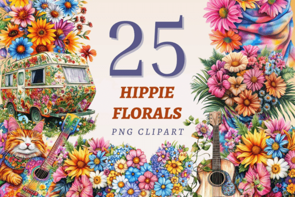 Download Hippie Florals PNG Bundle - Hippie Collection