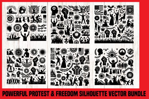Download Powerful Protest &amp; Freedom Silhouette Vector - Freedom Collection