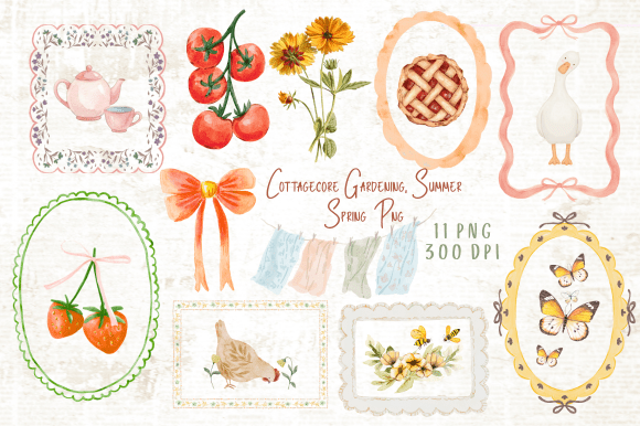 Download Cottagecore Gardening, Summer Spring PNG - Spring png Collection